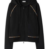 Burberry Cotton Blend Zipped Hoodie - Black