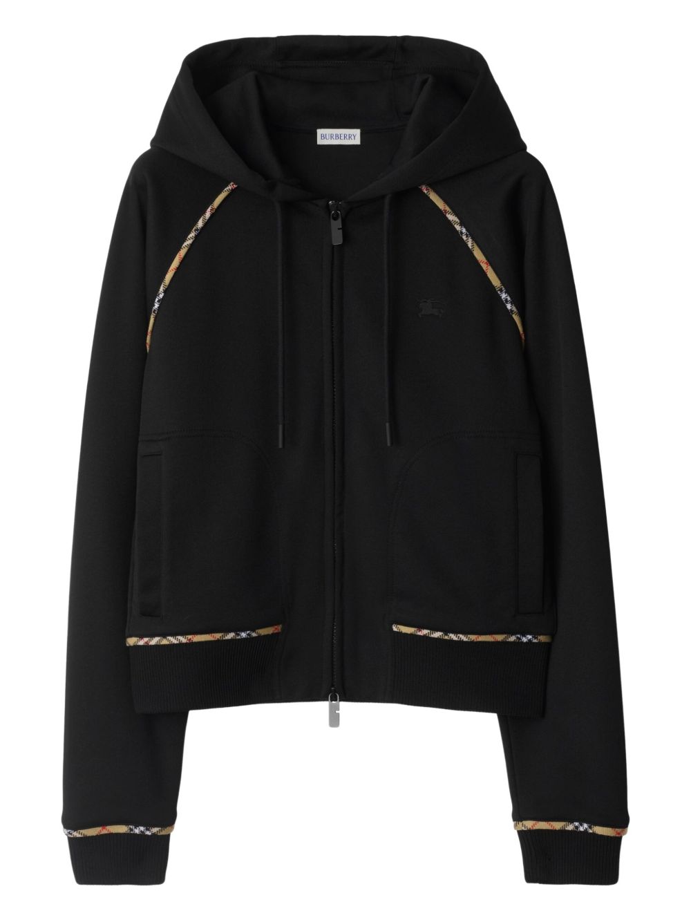 Burberry Cotton Blend Zipped Hoodie - Black