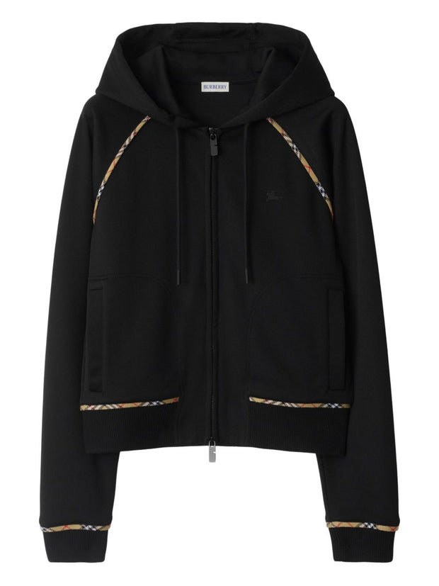 Burberry Cotton Blend Zipped Hoodie - Black