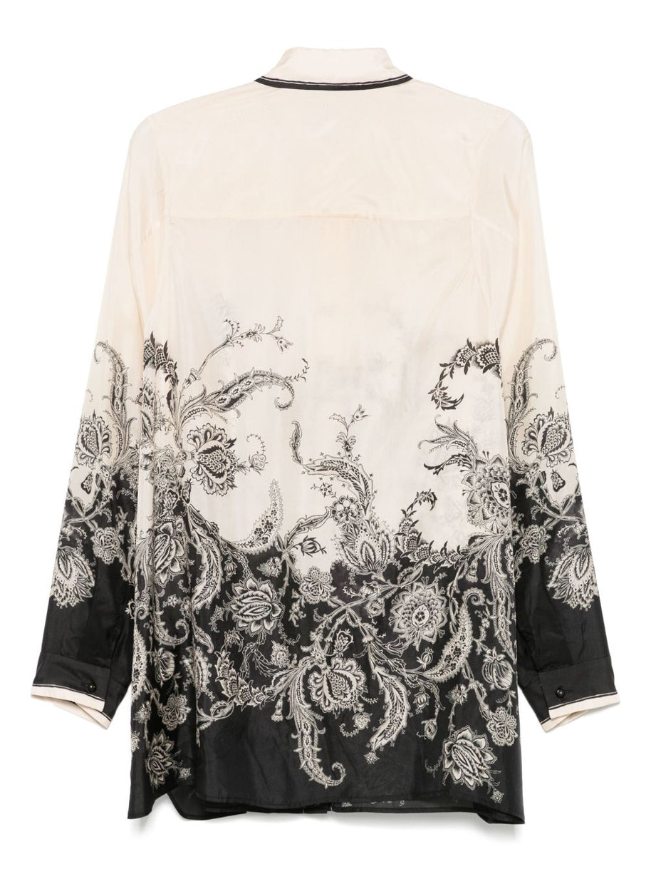 Zimmermann Rhiannon Printed Silk Shirt - Beige