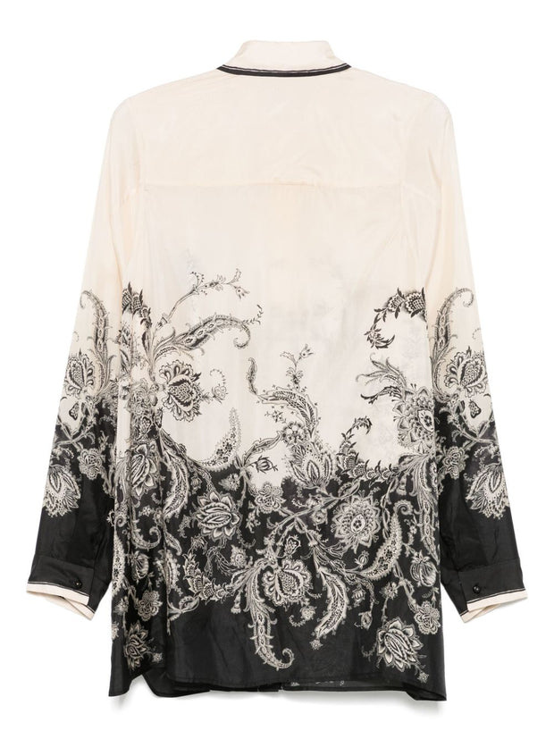 Zimmermann Rhiannon Printed Silk Shirt - Beige