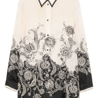 Zimmermann Rhiannon Printed Silk Shirt - Beige