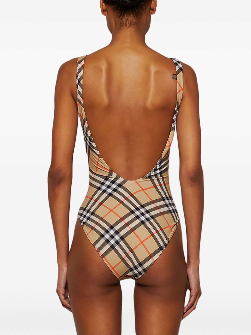 Burberry Check One-piece Swimsuit - Beige