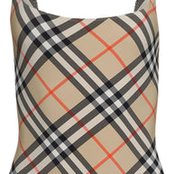Burberry Check One-piece Swimsuit - Beige
