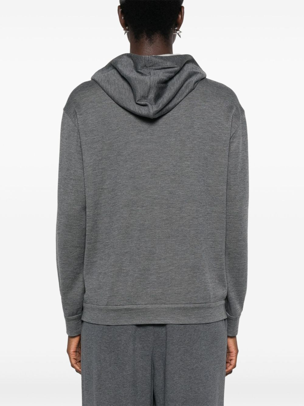 Brunello Cucinelli Cotton And Silk Blend Hoodie - Grey