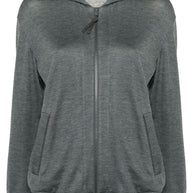 Brunello Cucinelli Cotton And Silk Blend Hoodie - Grey