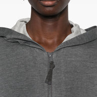 Brunello Cucinelli Cotton And Silk Blend Hoodie - Grey
