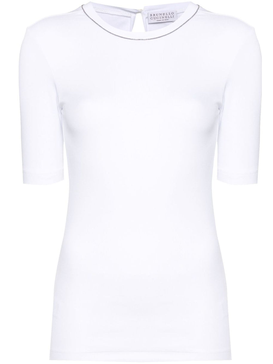 Brunello Cucinelli Cotton Crewneck Sweater - White