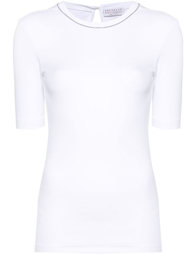 Brunello Cucinelli Cotton Crewneck Sweater - White