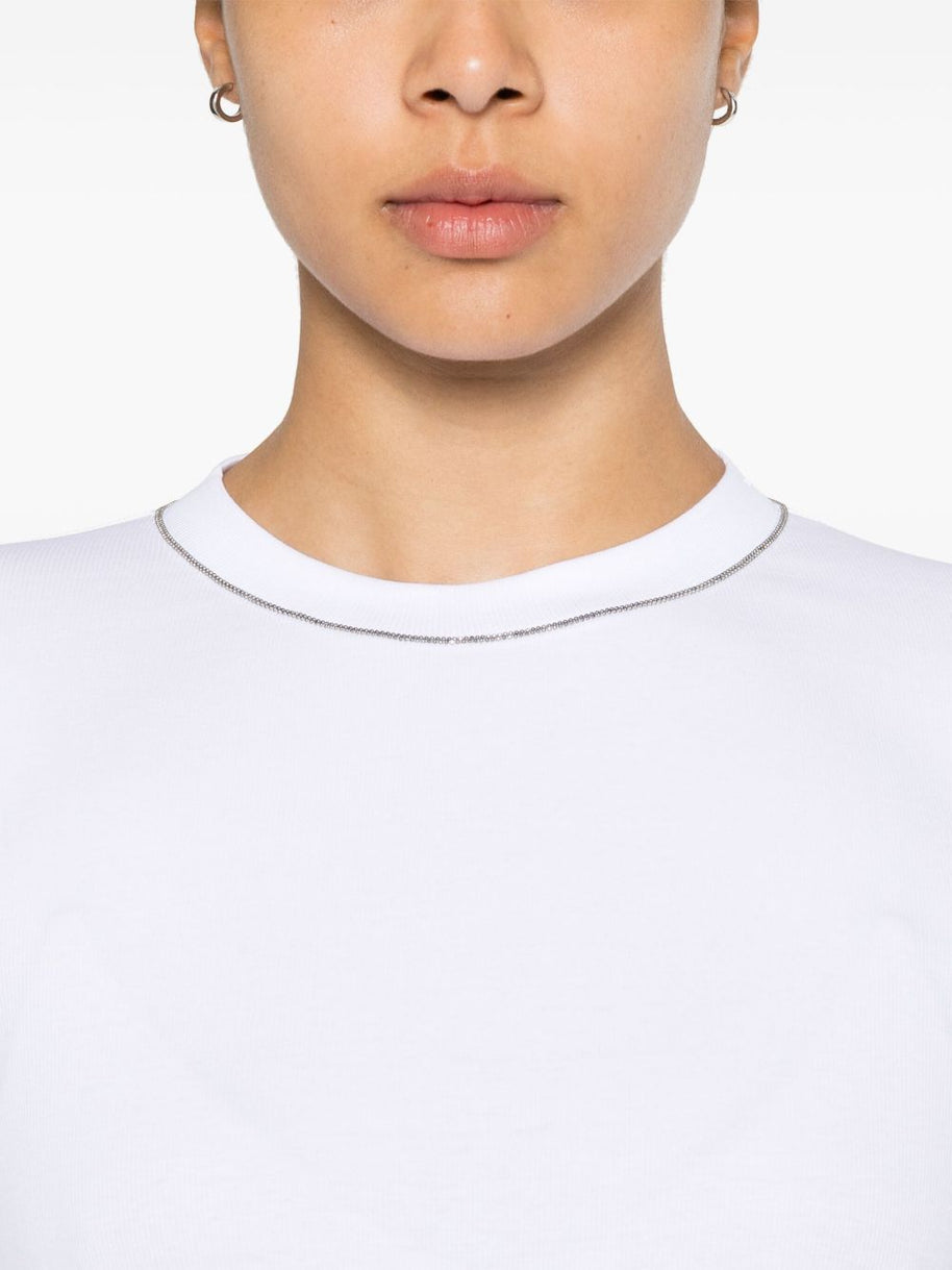Brunello Cucinelli Cotton Crewneck Sweater - White