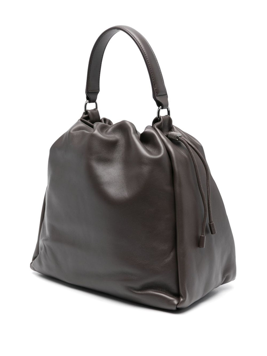 Brunello Cucinelli Bucket Mellow Leather Handbag - Brown