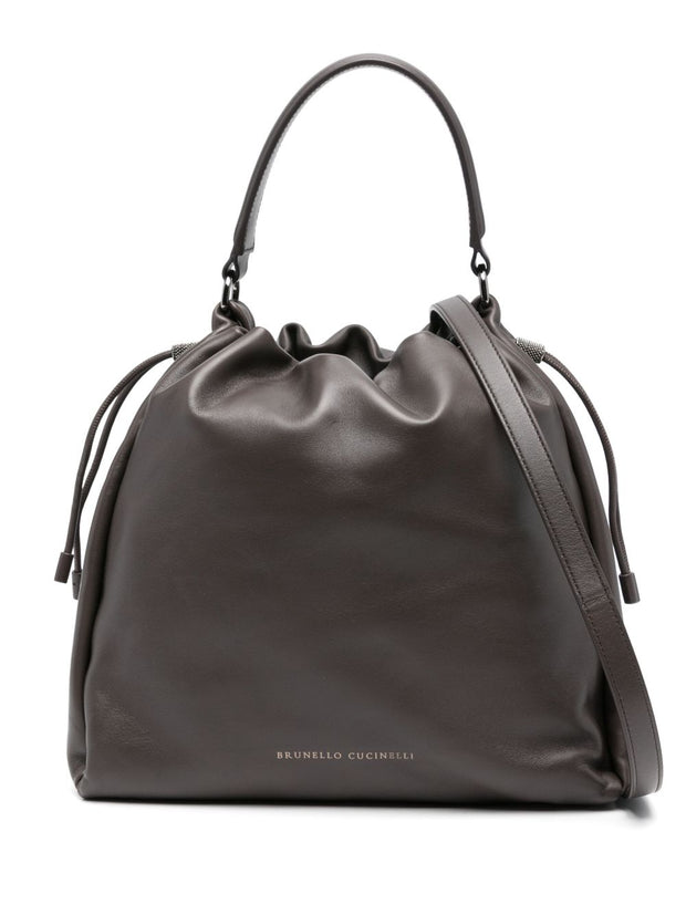Brunello Cucinelli Bucket Mellow Leather Handbag - Brown