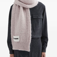 JIL SANDER PLUS Logo Wool Scarf - Pink