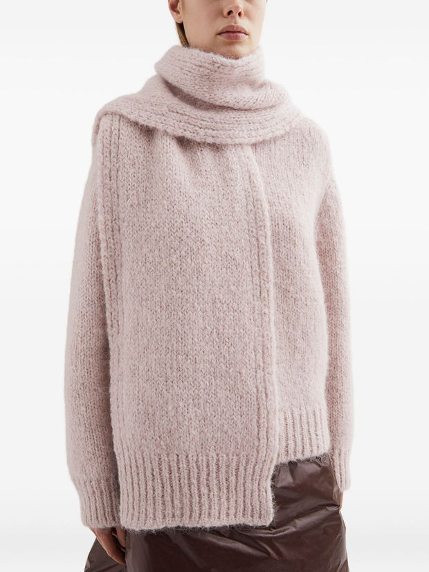 JIL SANDER PLUS Logo Wool Scarf - Pink