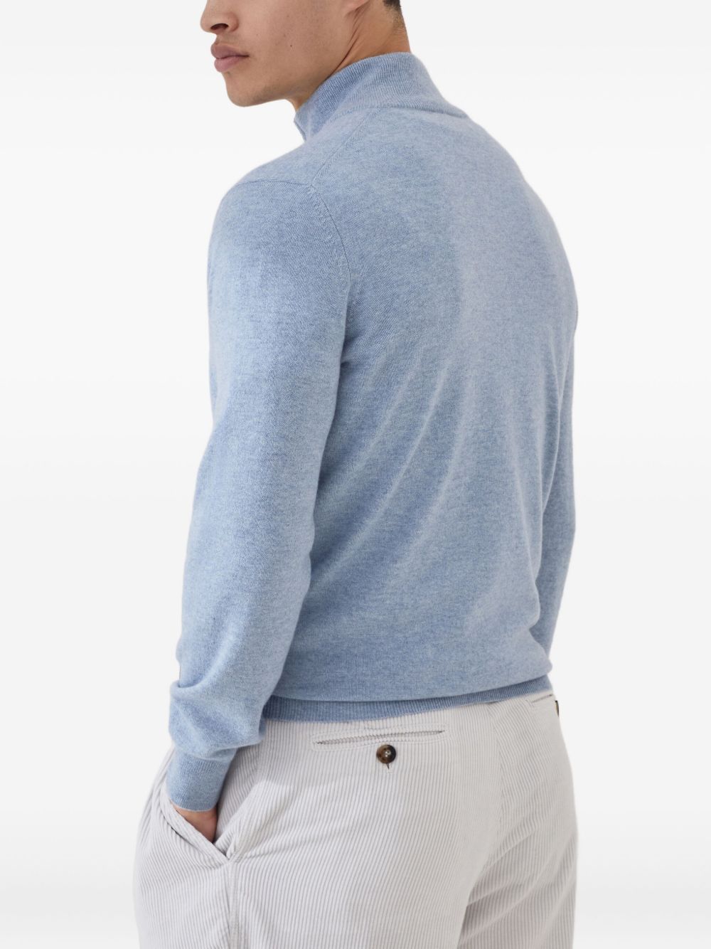 Brunello Cucinelli Cashmere High-neck Sweater - Blue