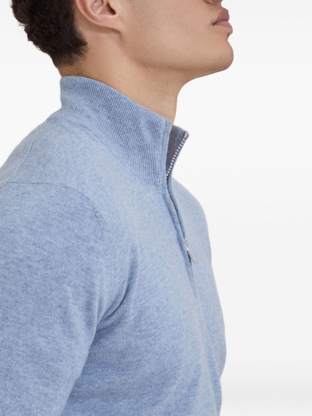 Brunello Cucinelli Cashmere High-neck Sweater - Blue