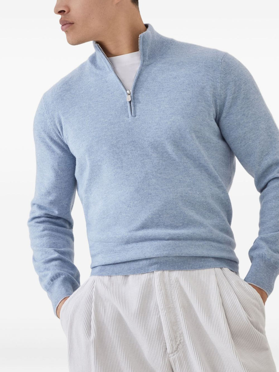 Brunello Cucinelli Cashmere High-neck Sweater - White