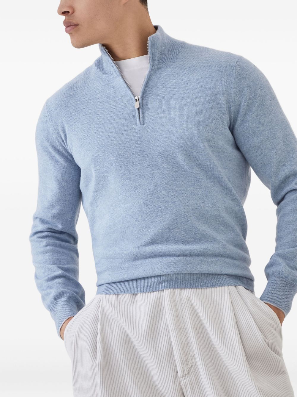 Brunello Cucinelli Cashmere High-neck Sweater - White