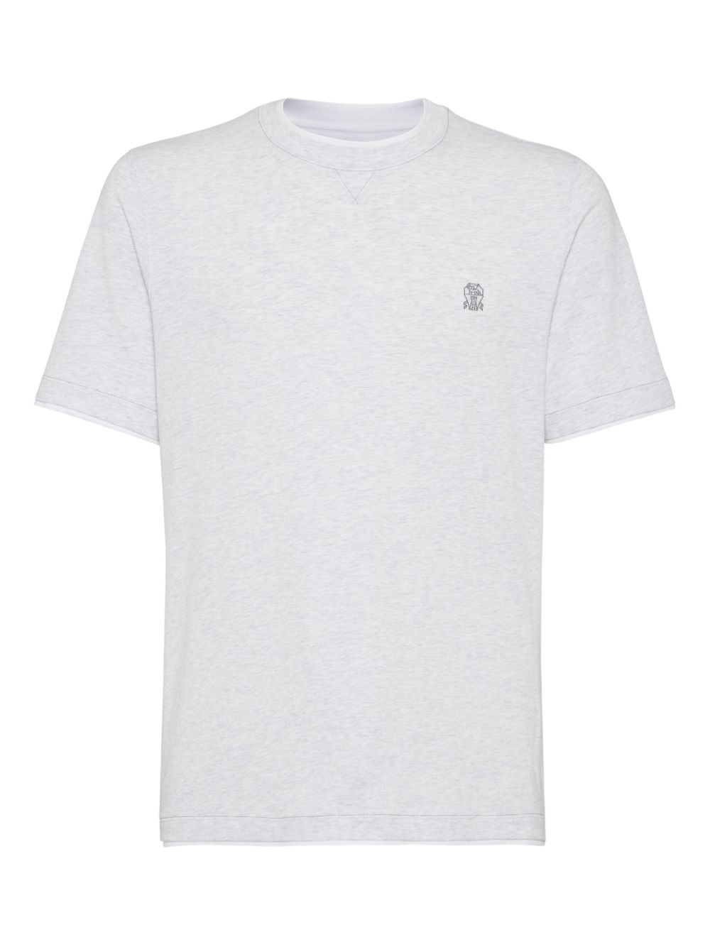 Brunello Cucinelli Logo Cotton T-shirt - Light Grey