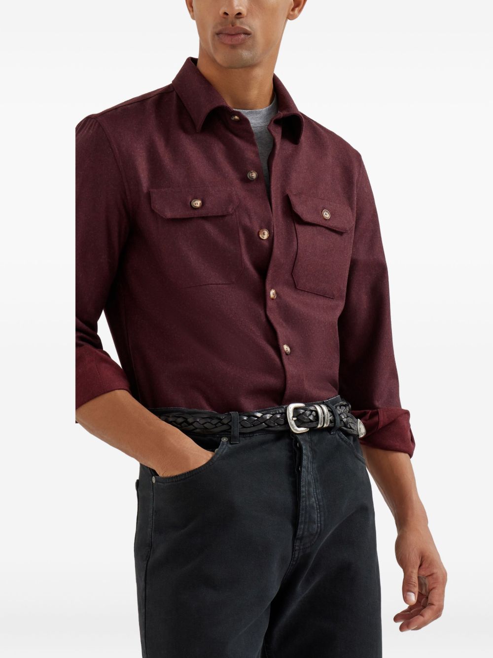 Brunello Cucinelli Logo Cotton T-shirt - Grey