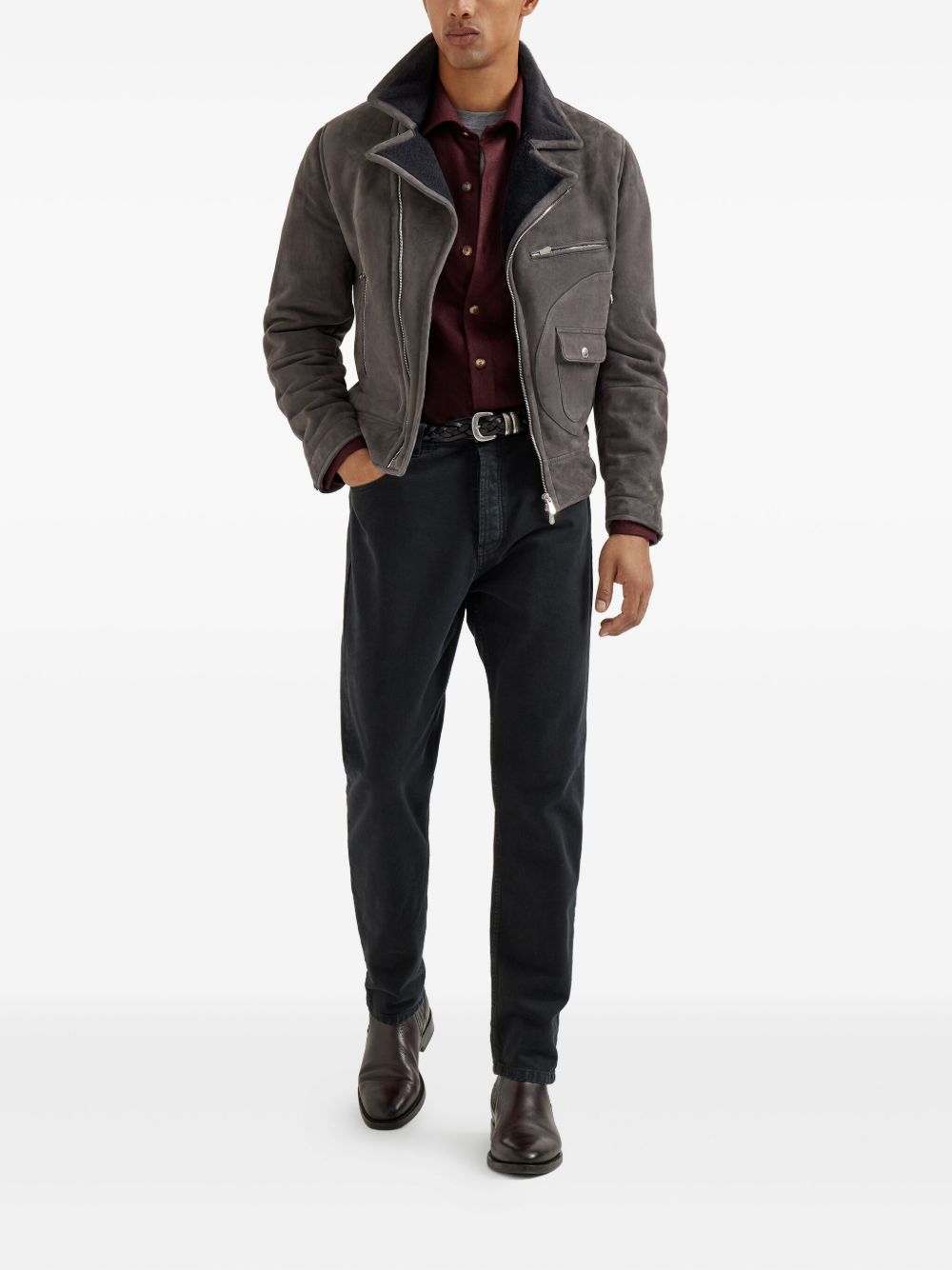 Brunello Cucinelli Logo Cotton T-shirt - Grey