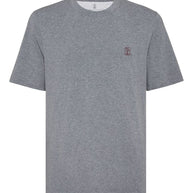 Brunello Cucinelli Logo Cotton T-shirt - Grey