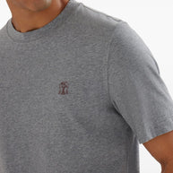 Brunello Cucinelli Logo Cotton T-shirt - Grey