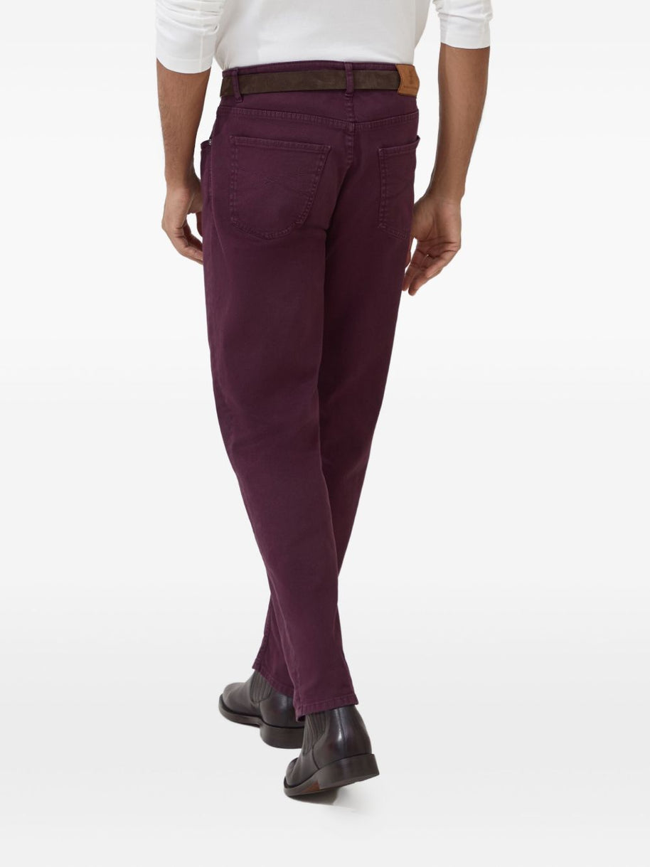 Brunello Cucinelli Chino Cotton Trousers - Bordeaux