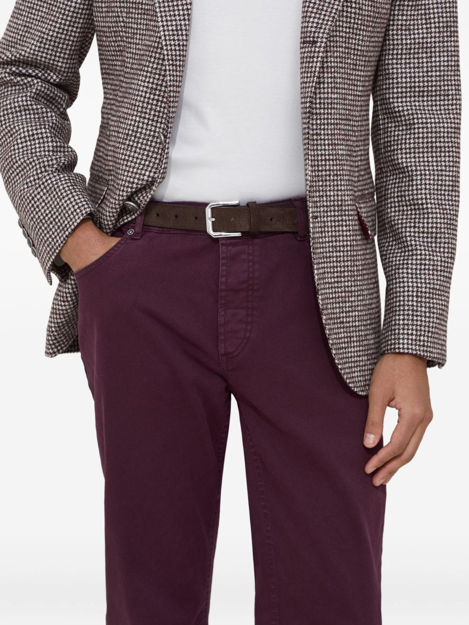 Brunello Cucinelli Chino Cotton Trousers - Bordeaux