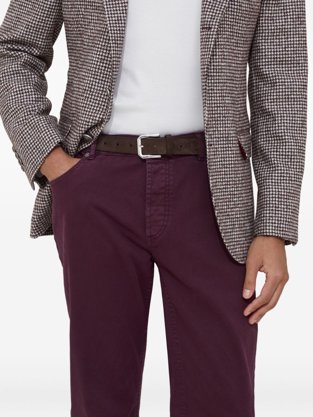 Brunello Cucinelli Chino Cotton Trousers - Bordeaux