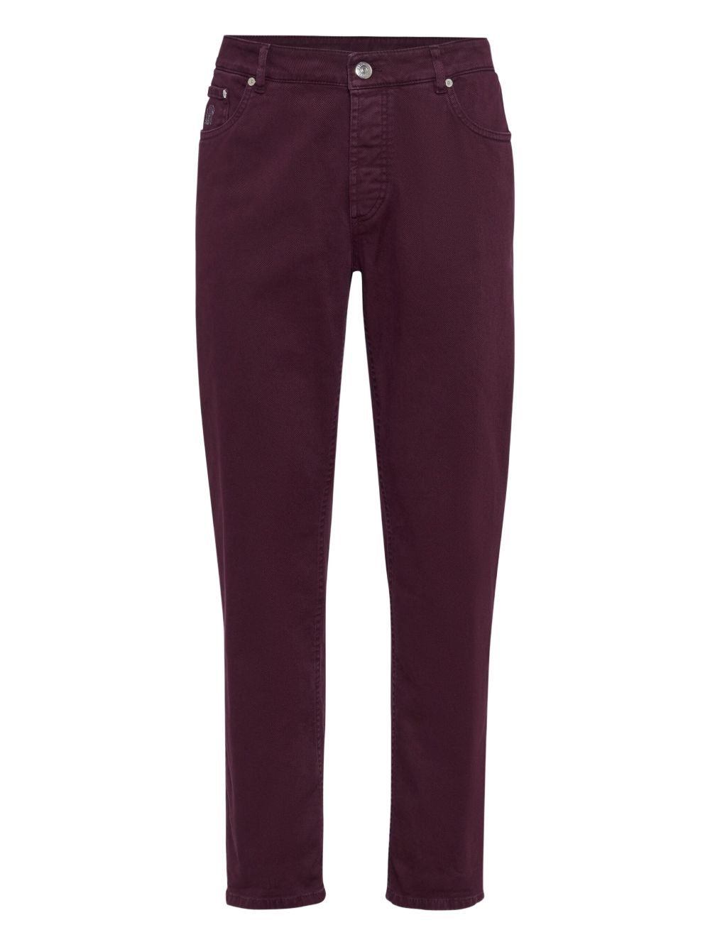 Brunello Cucinelli Chino Cotton Trousers - Bordeaux
