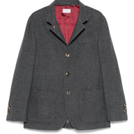 Brunello Cucinelli Cashmere Single-breasted Jacket - Grey