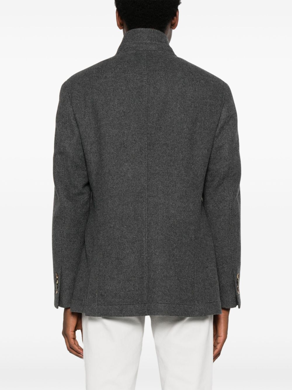 Brunello Cucinelli Cashmere Single-breasted Jacket - Grey