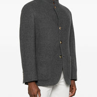 Brunello Cucinelli Cashmere Single-breasted Jacket - Grey