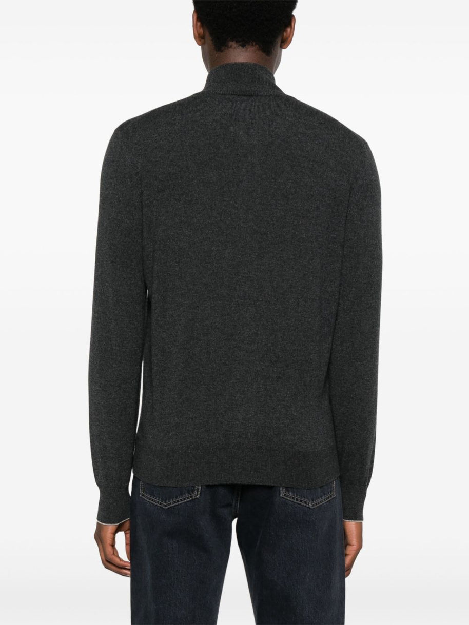 Brunello Cucinelli Cashmere Zipped Cardigan - Grey