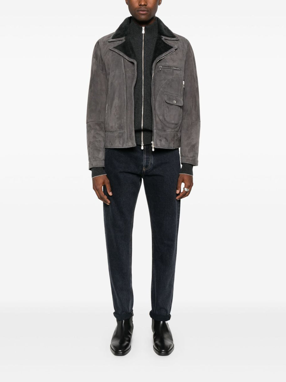 Brunello Cucinelli Cashmere Zipped Cardigan - Grey