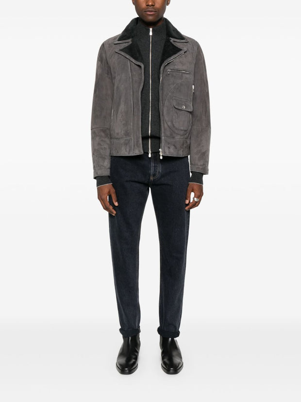 Brunello Cucinelli Cashmere Zipped Cardigan - Grey