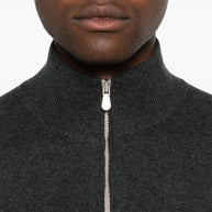 Brunello Cucinelli Cashmere Zipped Cardigan - Grey