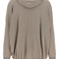 Brunello Cucinelli Wool And Silk Blend Hoodie - Dove Grey