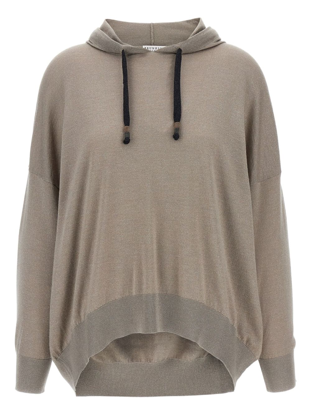 Brunello Cucinelli Wool And Silk Blend Hoodie - Dove Grey