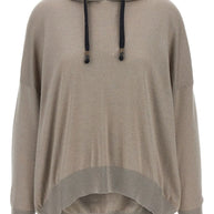 Brunello Cucinelli Wool And Silk Blend Hoodie - Dove Grey