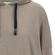 Brunello Cucinelli Wool And Silk Blend Hoodie - Dove Grey
