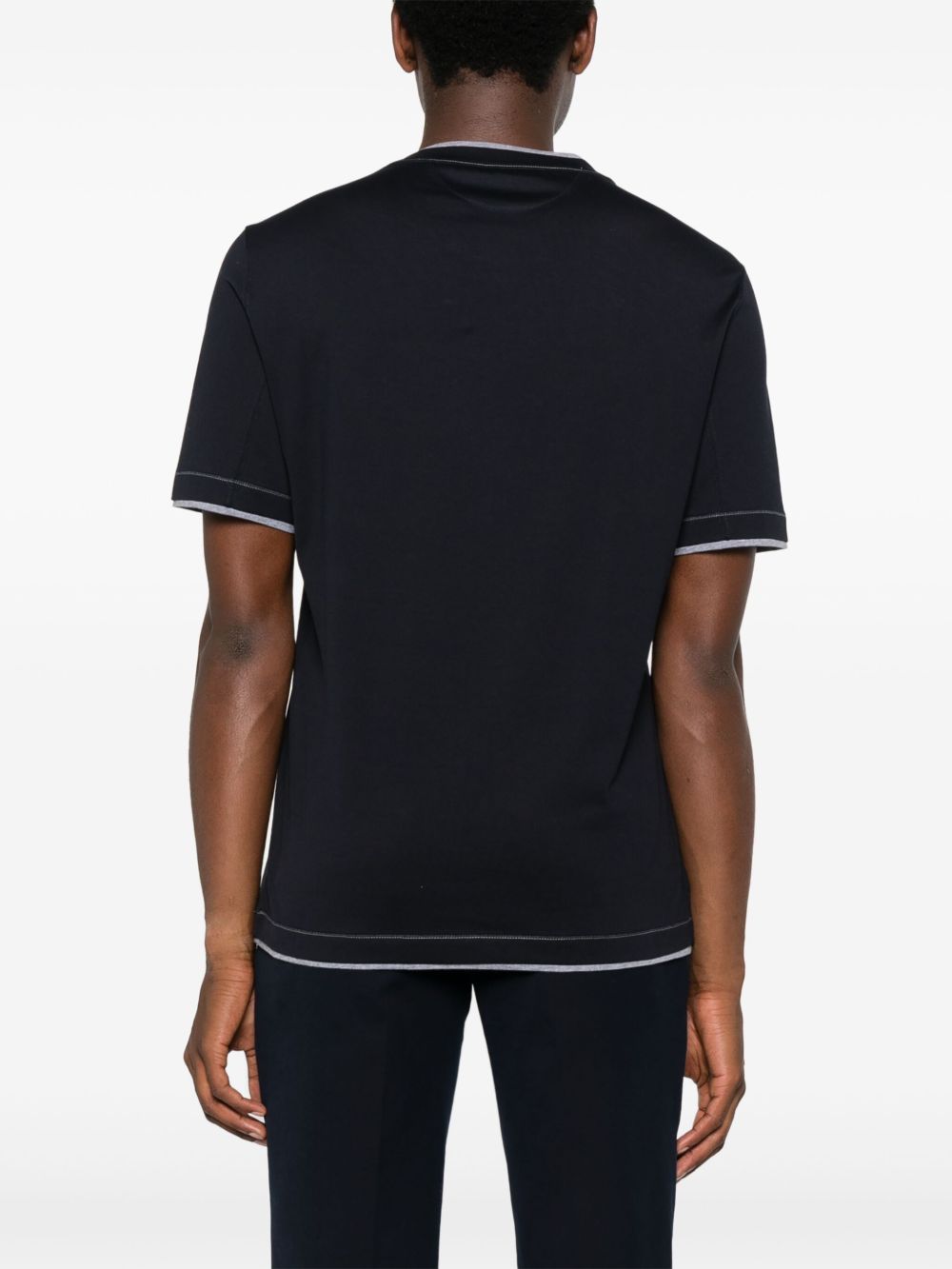 Brunello Cucinelli Logo Cotton T-shirt - Blue