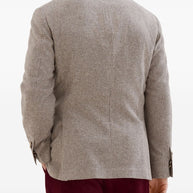 Brunello Cucinelli Wool And Silk Double-breasted Jacket - Beige