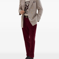 Brunello Cucinelli Wool And Silk Double-breasted Jacket - Beige
