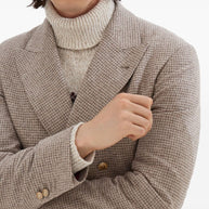 Brunello Cucinelli Wool And Silk Double-breasted Jacket - Beige