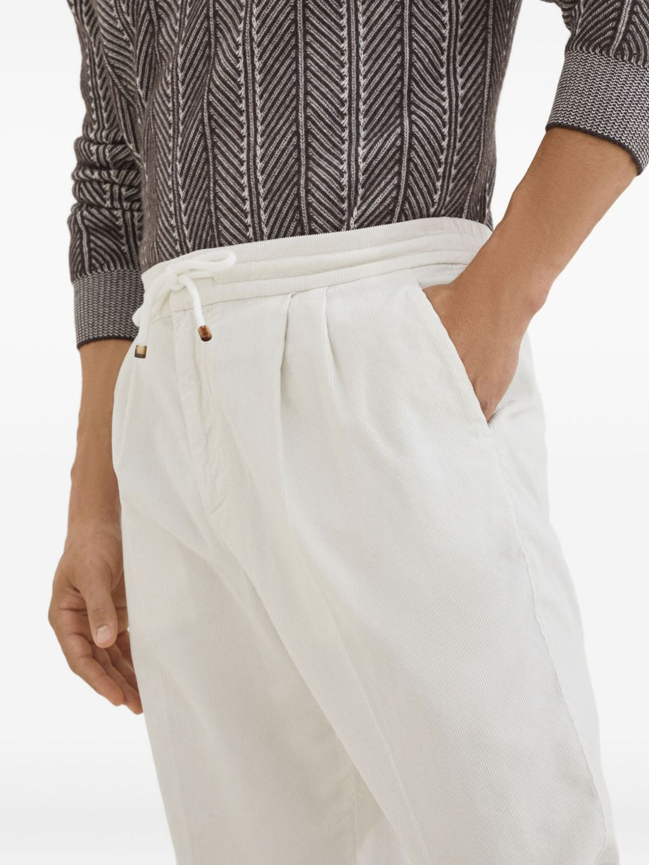 Brunello Cucinelli Velvet Trousers - White