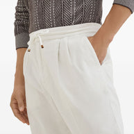 Brunello Cucinelli Velvet Trousers - White