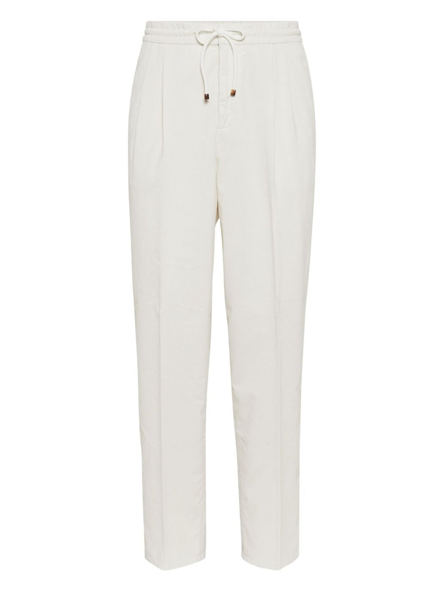 Brunello Cucinelli Velvet Trousers - White
