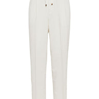 Brunello Cucinelli Velvet Trousers - White